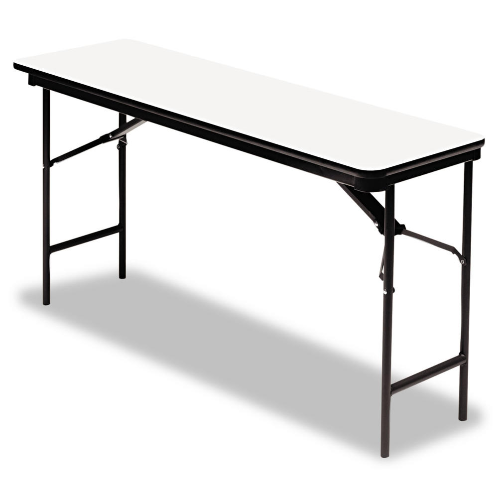 Iceberg ICE55287 Premium Wood Laminate Folding Table, Rectangular, 72w x 18d x 29h, Gray/Charcoal