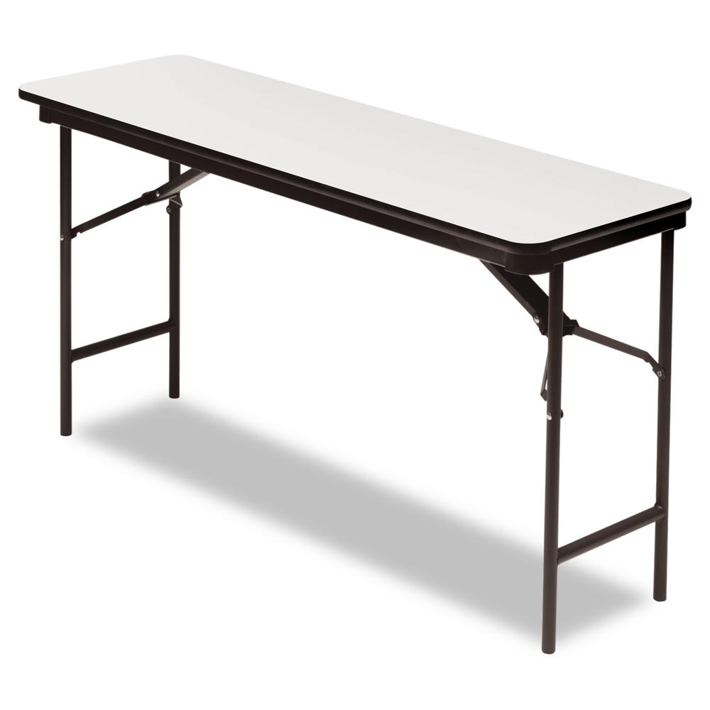 Iceberg ICE55277 Premium Wood Laminate Folding Table, Rectangular, 60w x 18d x 29h, Gray/Charcoal