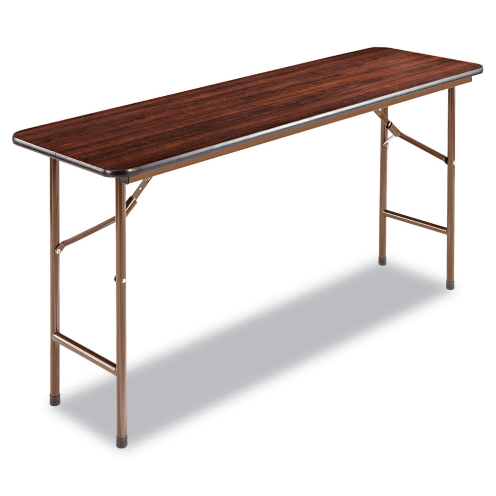 Alera ALEFT726018WA Wood Folding Table, Rectangular, 60w x 18d x 29h, Walnut