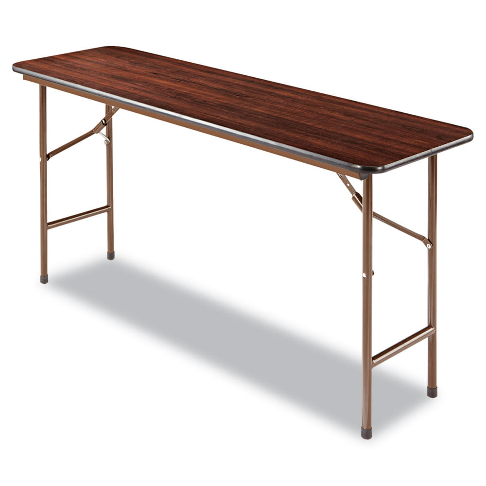 Alera ALEFT726018WA Wood Folding Table, Rectangular, 60w x 18d x 29h, Walnut