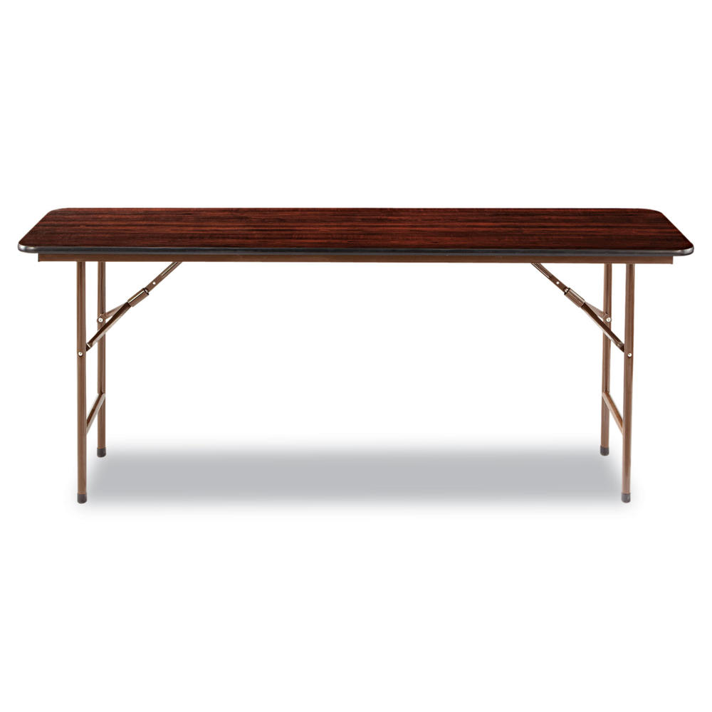 Alera ALEFT727218WA Wood Folding Table, Rectangular, 72w x 18d x 29h, Walnut