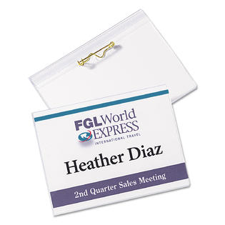 Avery AVE74540 Badge Holder Kit w/Laser/Inkjet Insert, Top Load, 3 x 4 ...