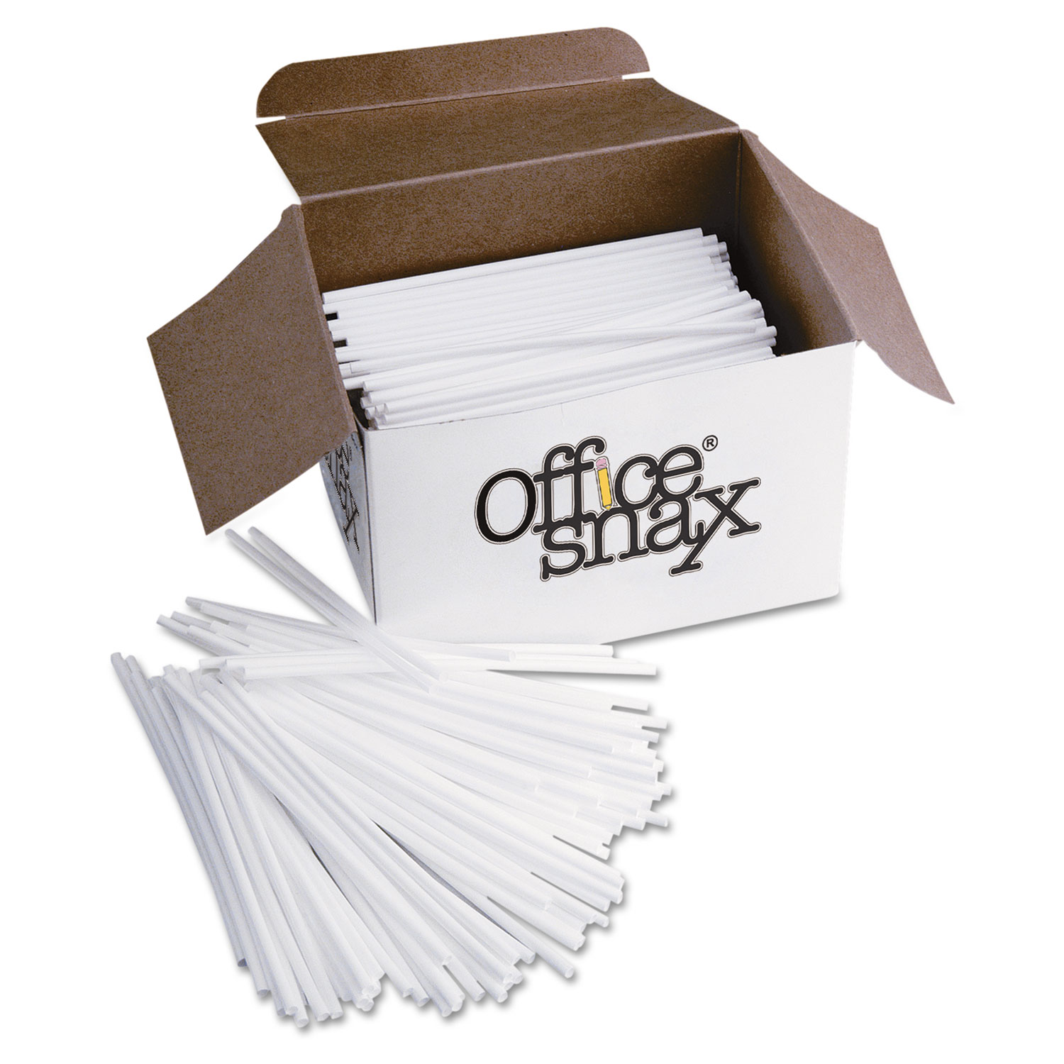 Office Snax OFXSTR5 Plastic Stir Sticks, 5", Plastic, White, 1000/Box