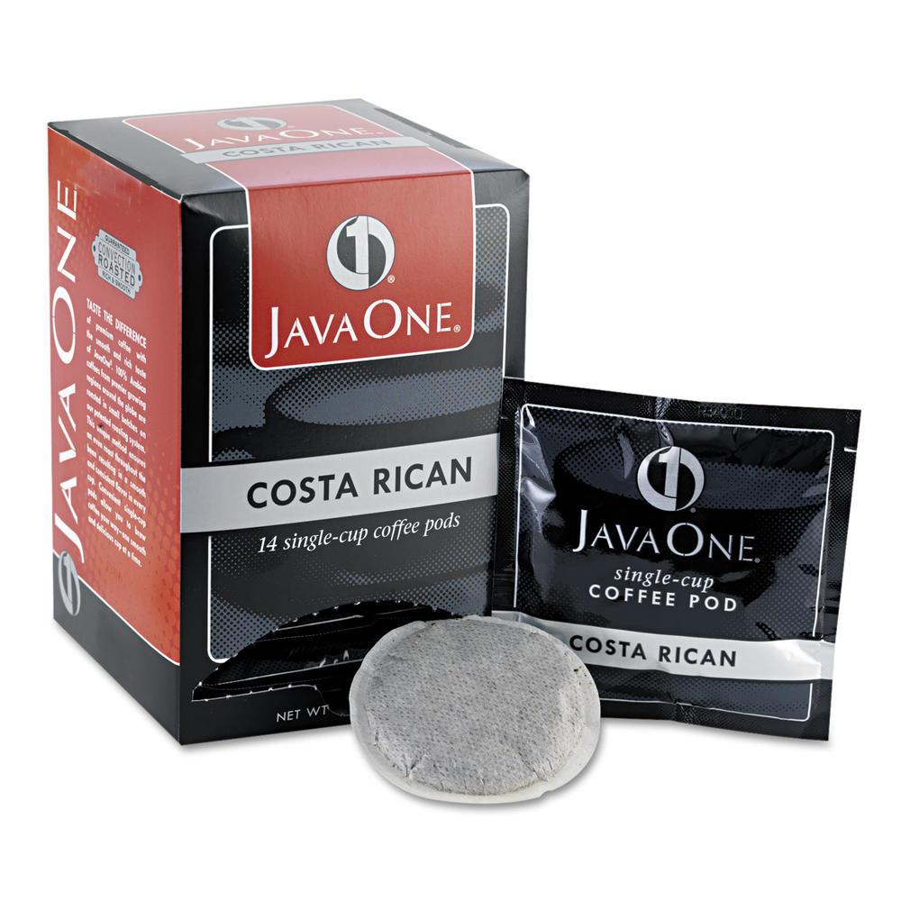 Java One JAV30400 Coffee Pods, Estate Costa Rican Blend, Single Cup, 14/Box