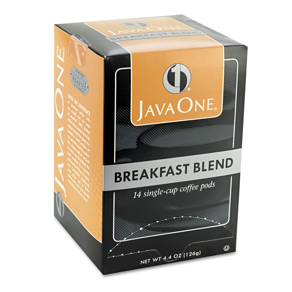 Java One JAV30220 Coffee Pods, Breakfast Blend, Single Cup, 14/Box