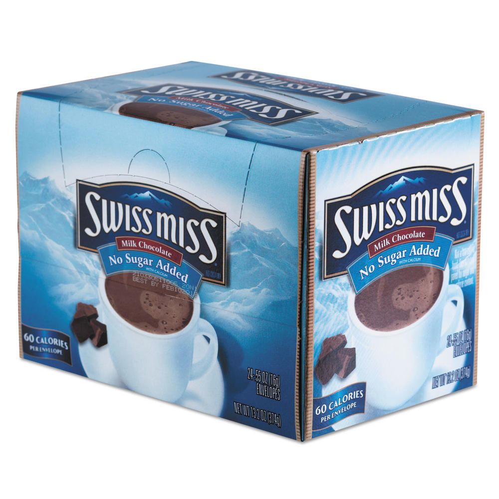 Swiss Miss SWM55584 Hot Cocoa Mix, No Sugar Added, 24 Packets/Box