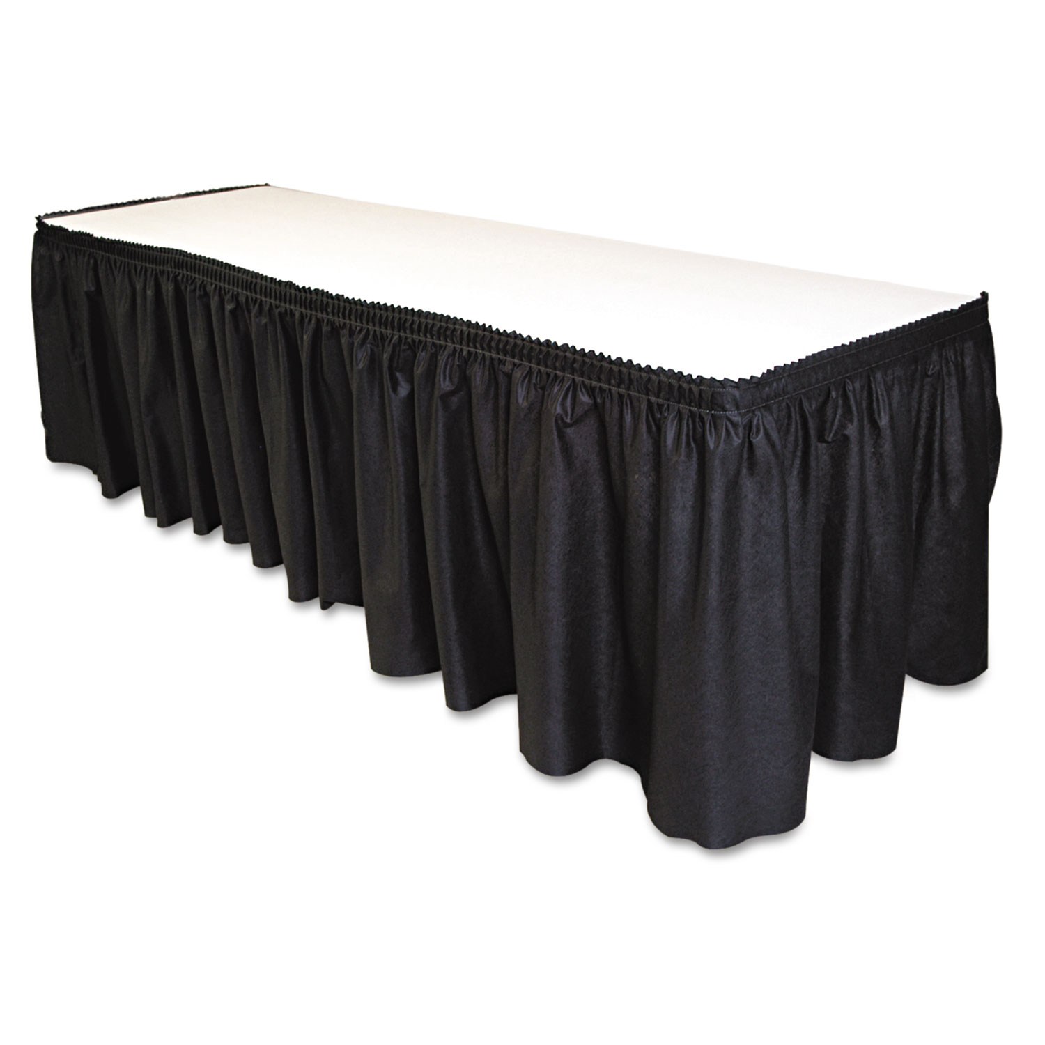 Tablemate TBLLS2914BK Table Set Linen-Like Table Skirting, 29" x 14ft, Black