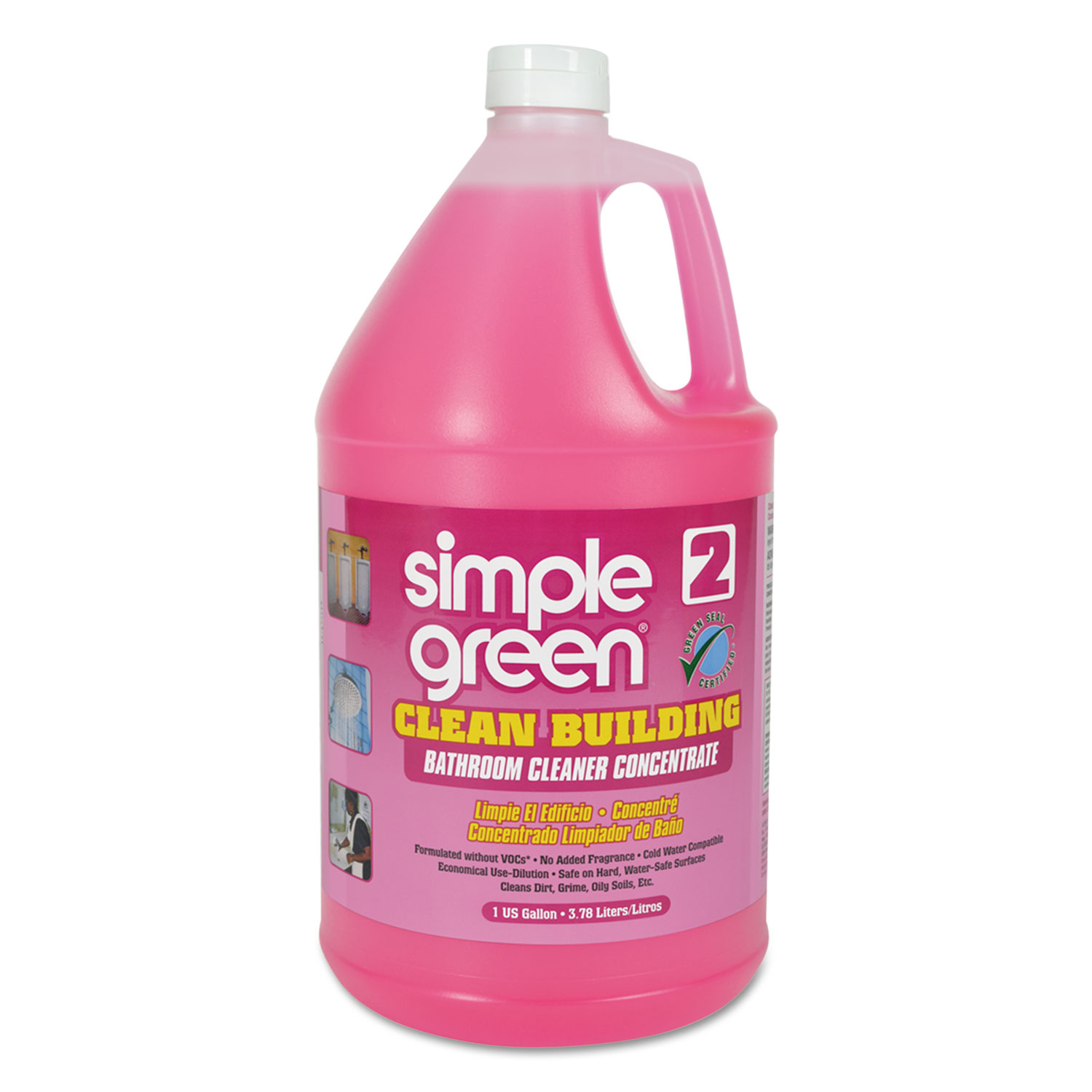 simple green SMP11101 Clean Building Bathroom Cleaner Concentrate, Unscented, 1gal Bottle