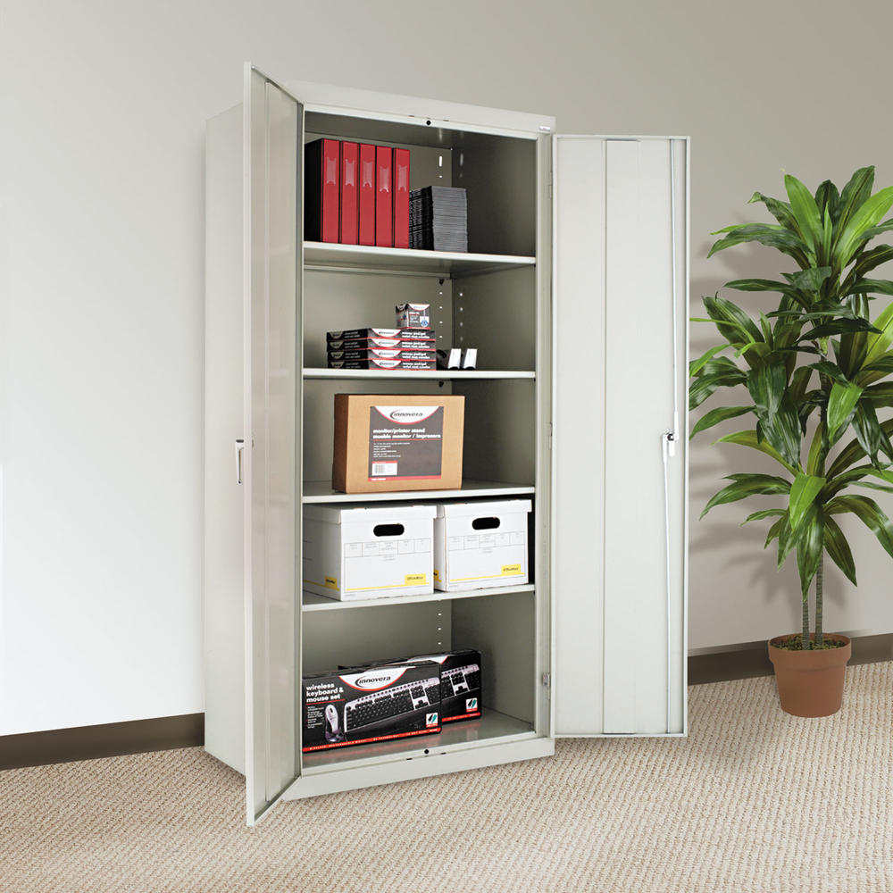 Alera Assembled 78" High Storage Cabinet, w/Adjustable Shelves, 36w x 24d, Light Gray