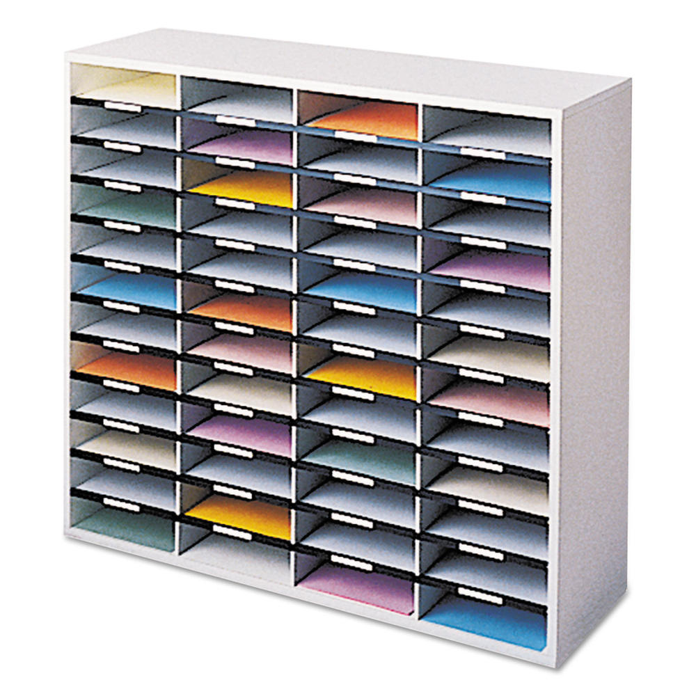 Fellowes FEL25081 Literature Organizer, 48 Letter Sections, 38 1/4 x 11 7/8 x 34 11/16, Dove Gray
