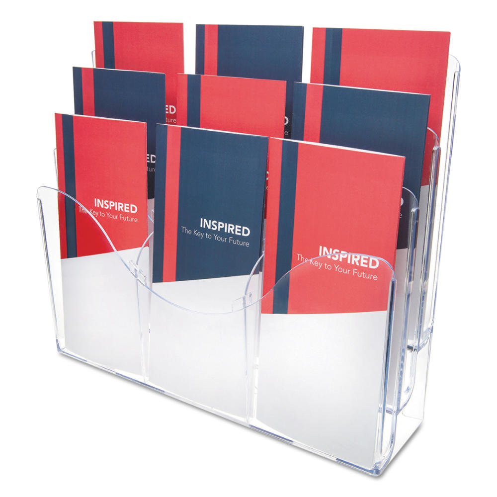 Deflect-O DEF47631 Three-Tier Document Organizer With Dividers, 14w x 3 1/2d x 11 1/2h, Clear