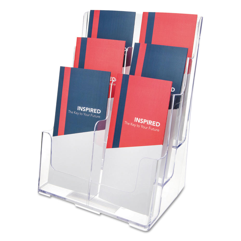 Deflect-O DEF77401 Multi Compartment DocuHolder, Six Compartments, 9 5/8w x 6 1/4d x 12 5/8h, Clear
