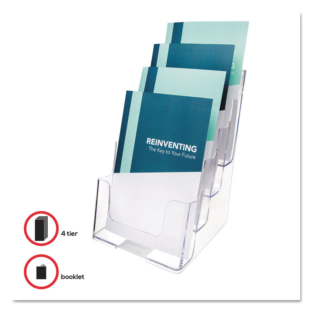 Deflect-O DEF77901 Multi Compartment DocuHolder, Four Compartments, 6 7/8w x 6 1/4d x 10h, Clear