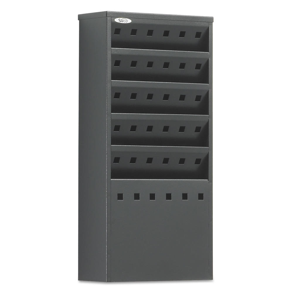 Safco SAF4310BL Steel Magazine Rack, Five Compartments, 10w x 4d x 20-1/2h, Black