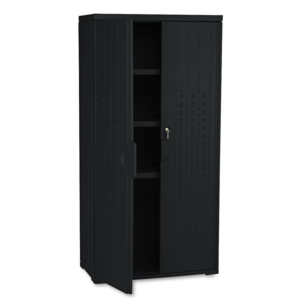 Iceberg ICE92551 OfficeWorks Resin Storage Cabinet, 33w x 18d x 66h, Black