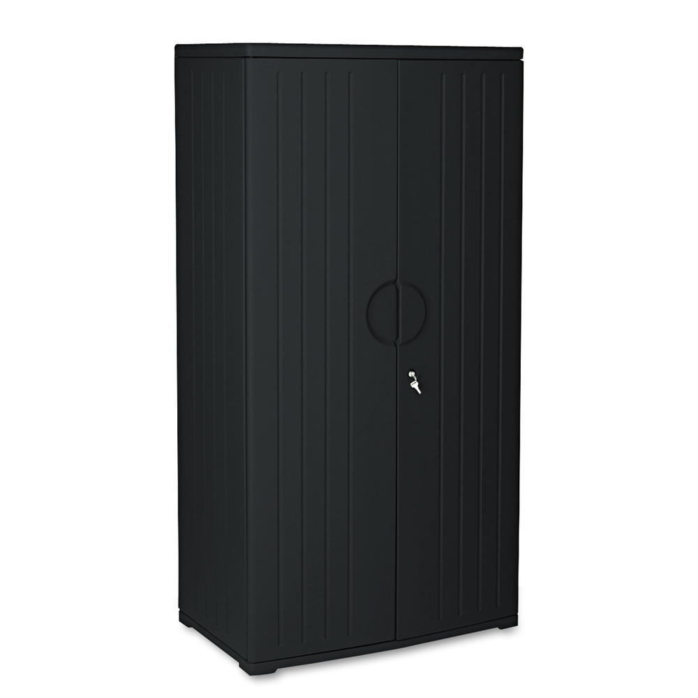 Iceberg ICE92571 OfficeWorks Resin Storage Cabinet, 36w x 22d x 72h, Black
