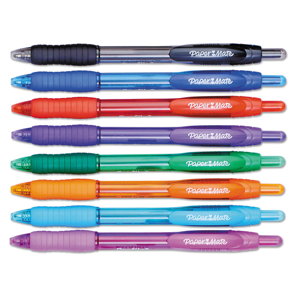 Paper-Mate PAP1960662 Profile Ballpoint Retractable Pen, Assorted Ink, Bold, 8/Set