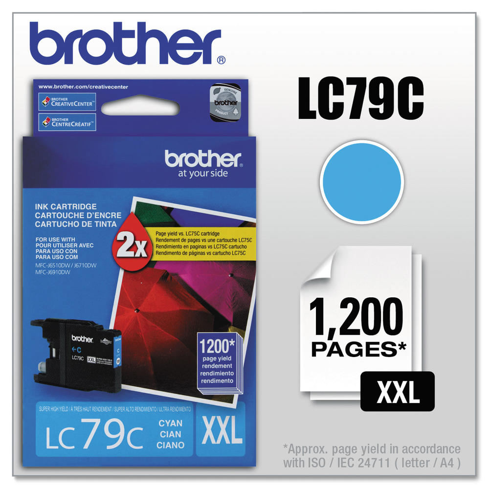 Brother BRTLC79C LC79C Innobella Super High-Yield Ink, Cyan