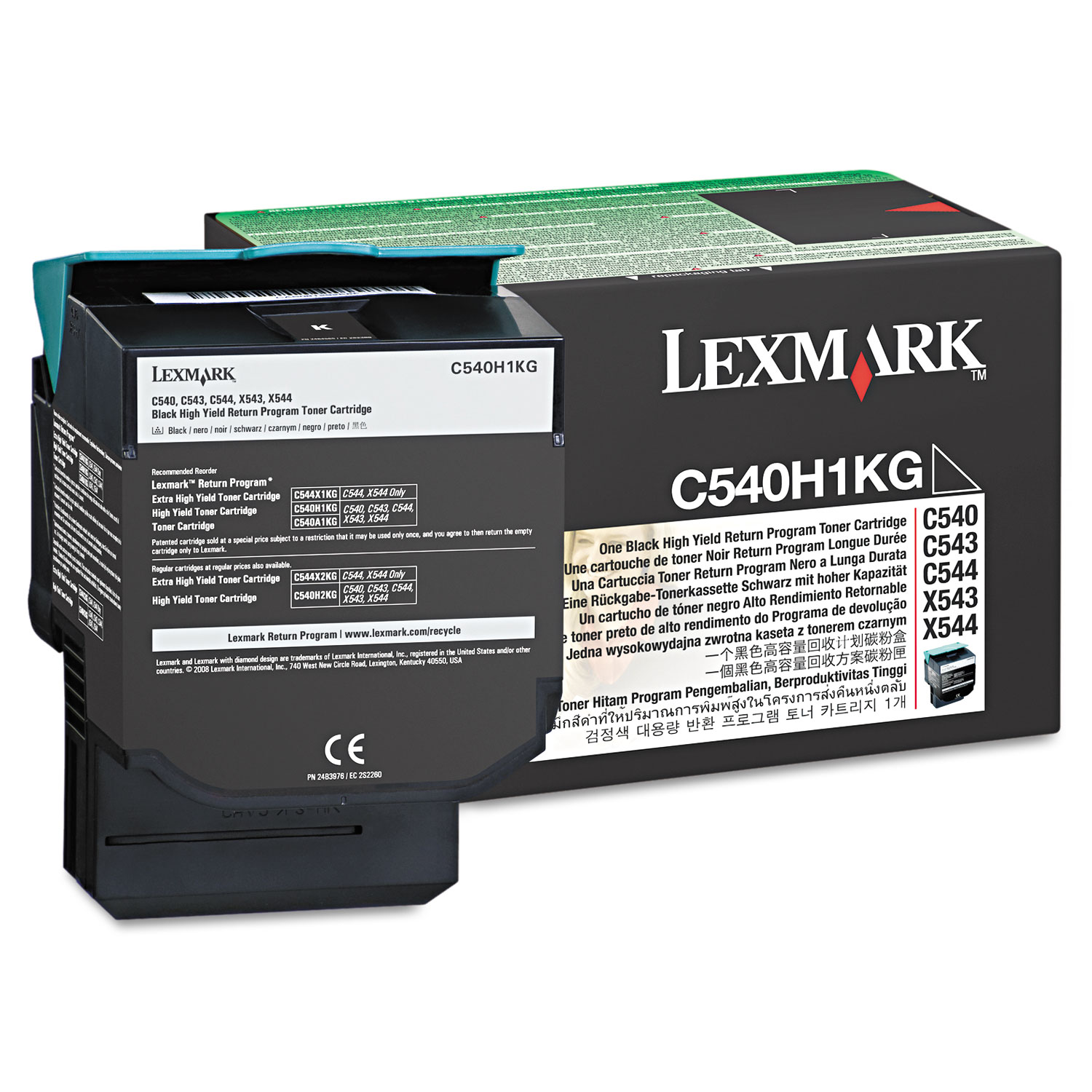Lexmark LEXC540H1KG C540H1KG High-Yield Toner, 2500 Page-Yield, Black