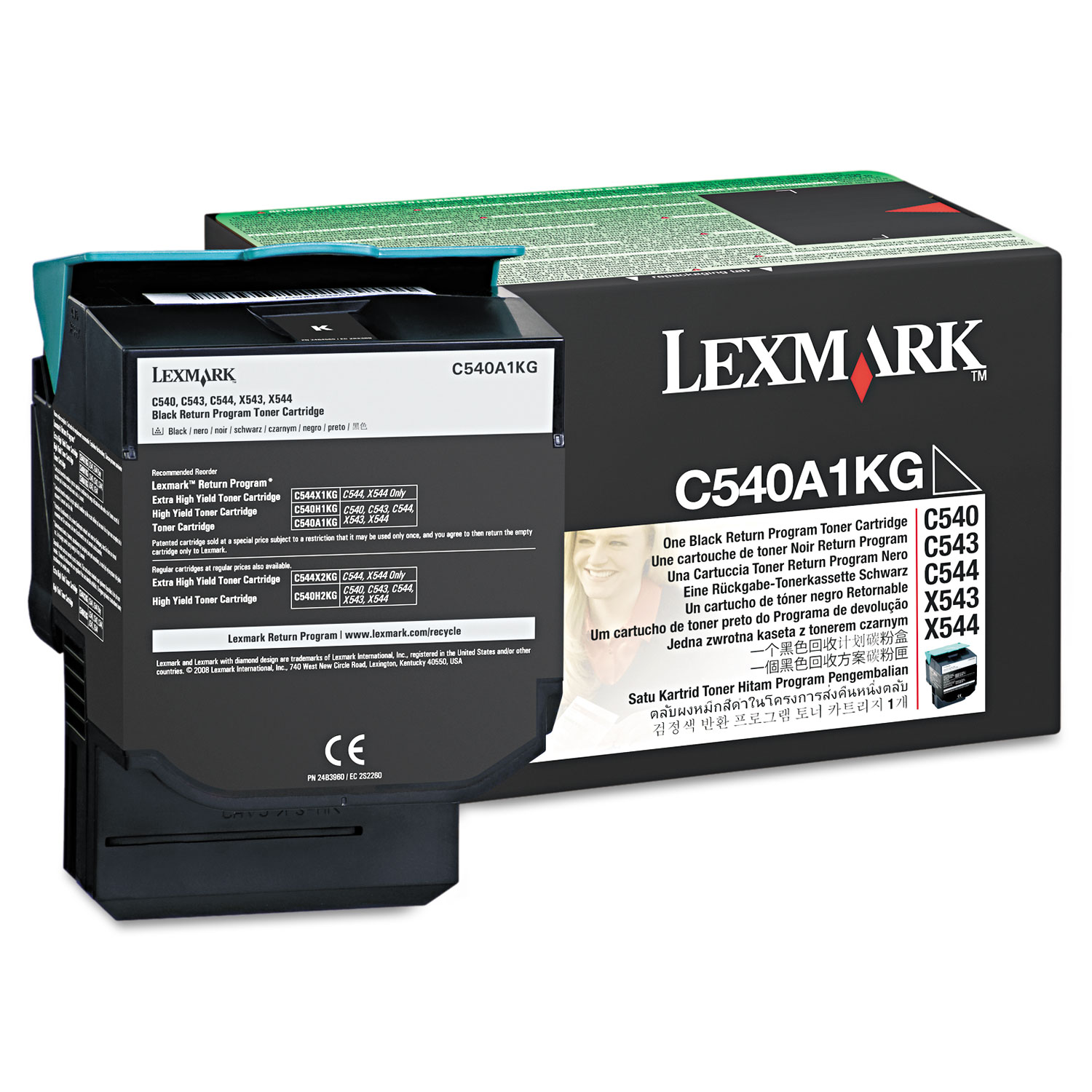 Lexmark LEXC540A1KG C540A1KG Toner, 1000 Page-Yield, Black