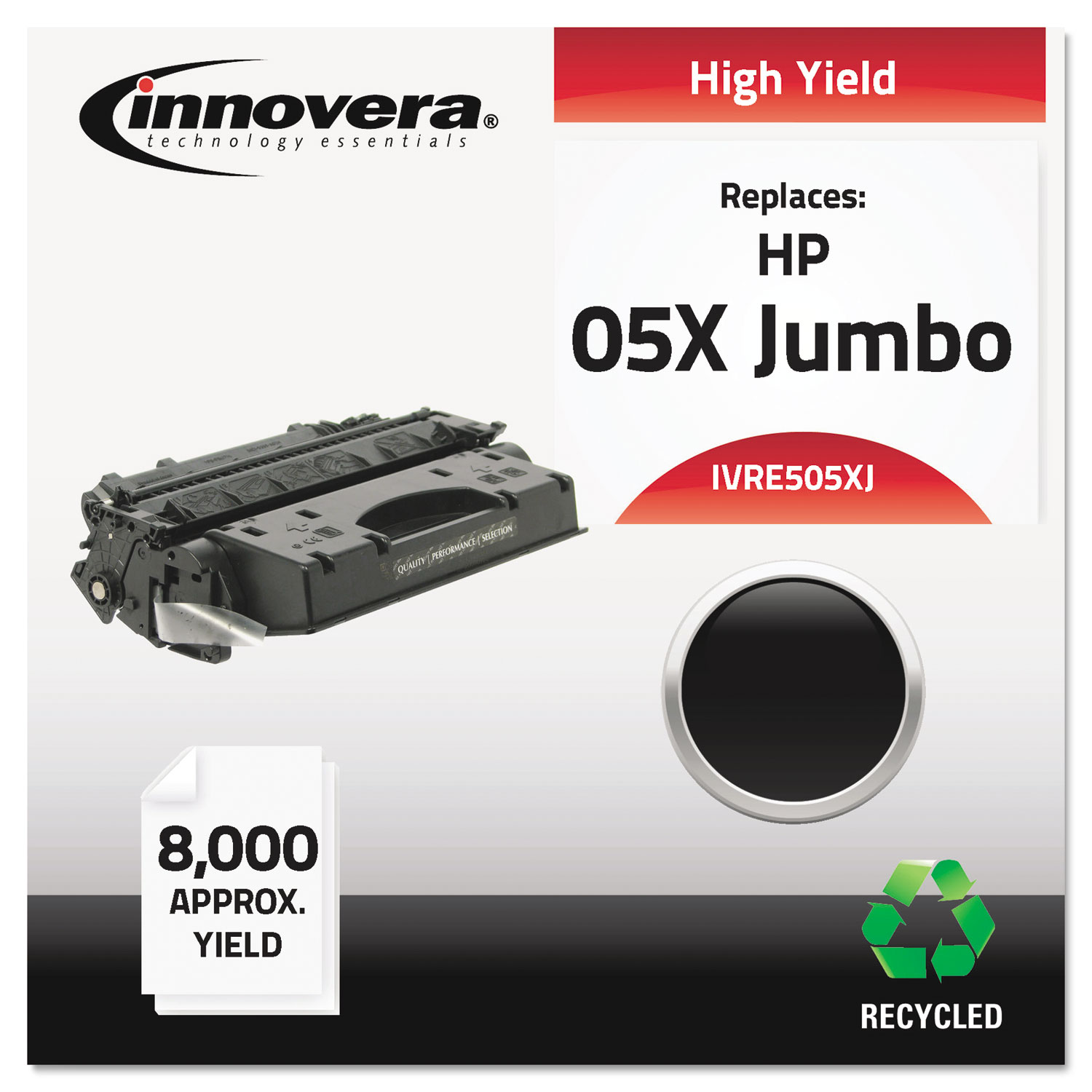 Innovera IVRE505XJ Remanufactured CE505X(J) (05XJ) Extra High-Yield Toner, Black