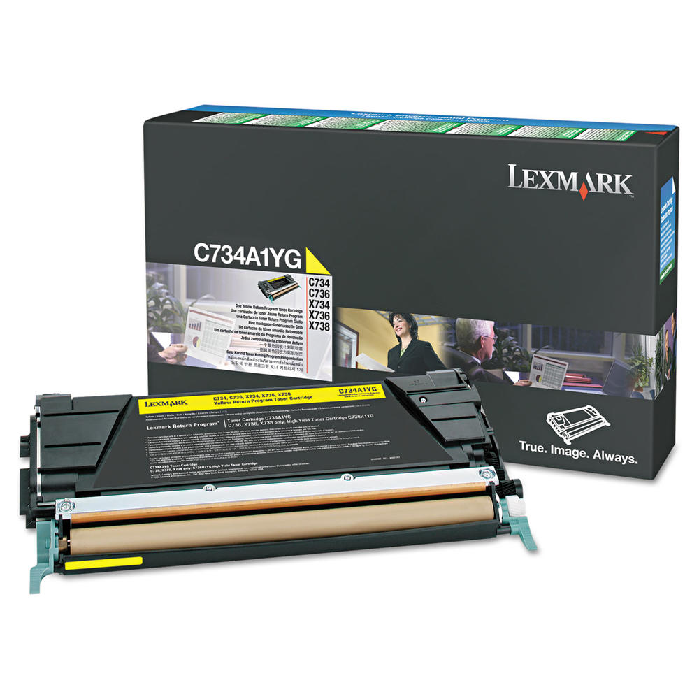 Lexmark LEXX748H1YG X748H1YG High-Yield Toner, 10000 Page-Yield, Yellow