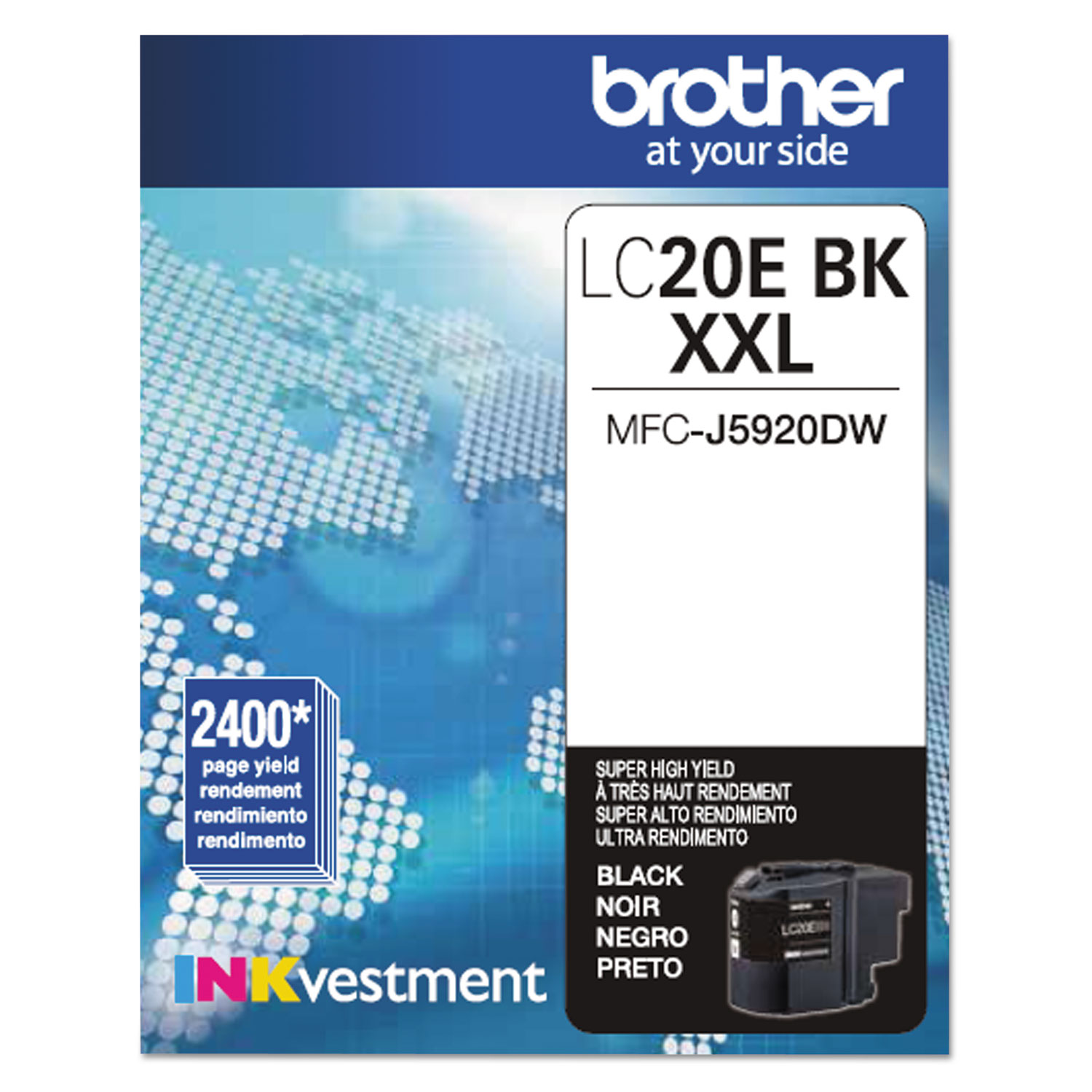 Brother BRTLC20EBK LC20EBK INKvestment Super High-Yield Ink, Black
