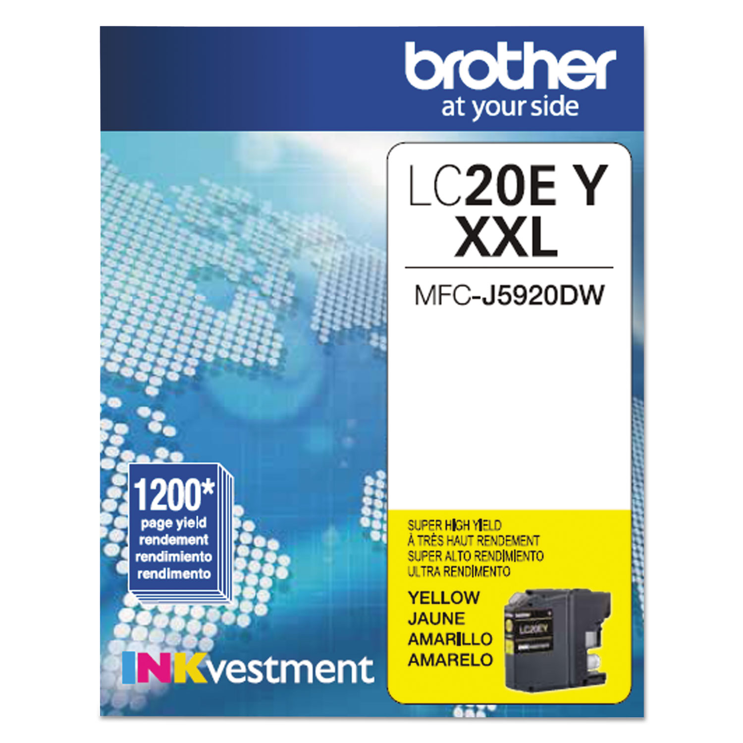 Brother BRTLC20EY LC20EY INKvestment Super High-Yield Ink, Yellow
