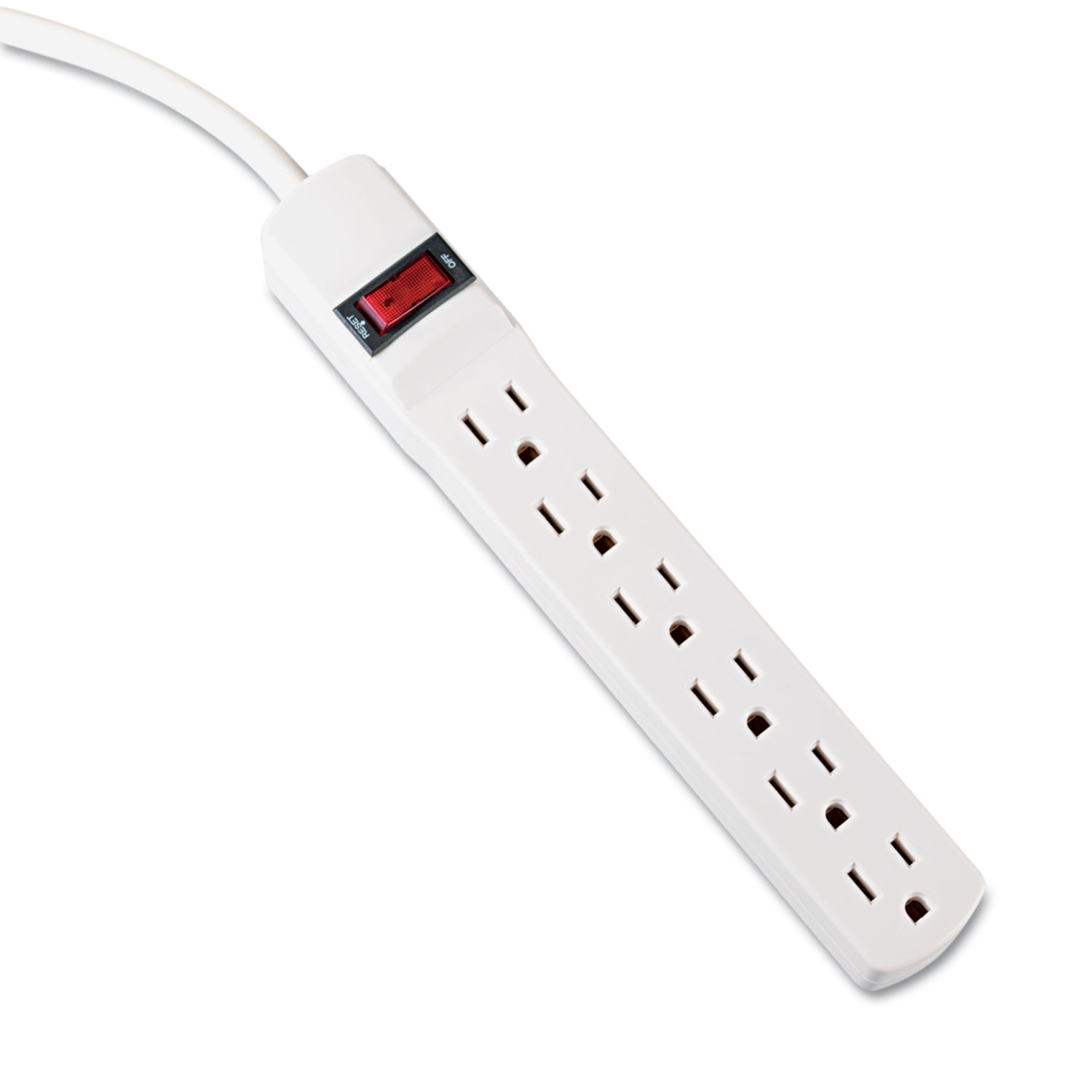 Black 10-Pack 6 Outlet Power Strip with 3 Foot Extension Cord 