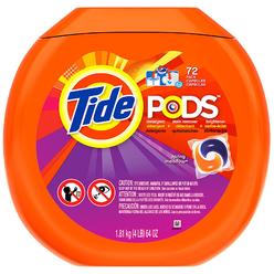 Tide Daron tide pods laundry detergent liquid pacs, spring meadow scent, he turbo, 72 count (packaging may vary)