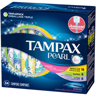 Tampax Pearl Regular Super Lites Scented Tampons Variety Pack 34