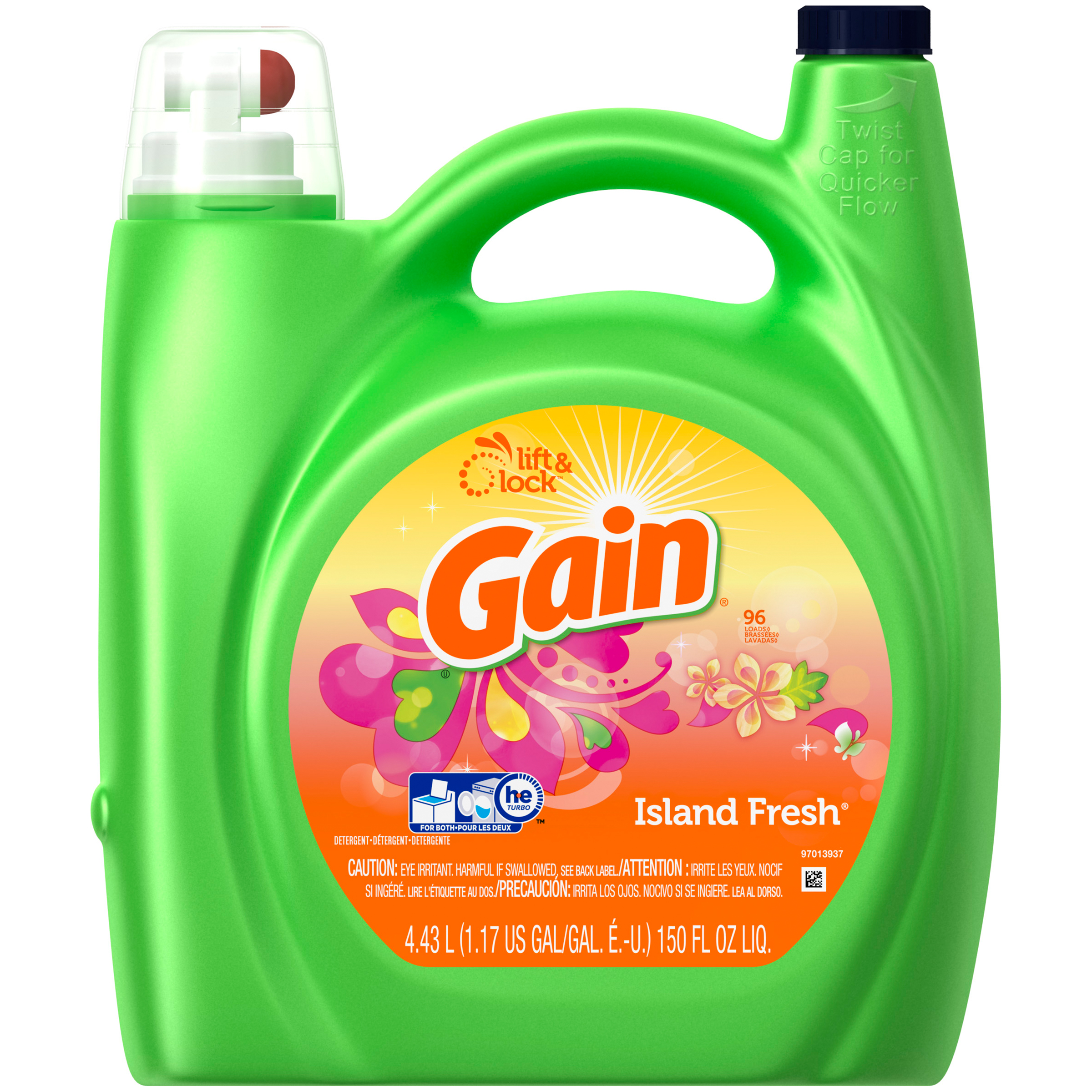 Gain Detergent 2X Ultra Island Fresh 150 fl oz (1 17 gl) 4 43 lt Gain Detergent 2X Ultra Island Fresh 150 fl oz (1 17 gl) 4 43 lt