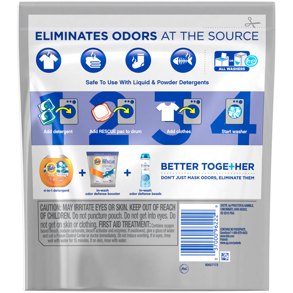 Tide Odor Rescue with Febreze Odor Defense In-Wash Laundry Booster Pacs, 9 loads