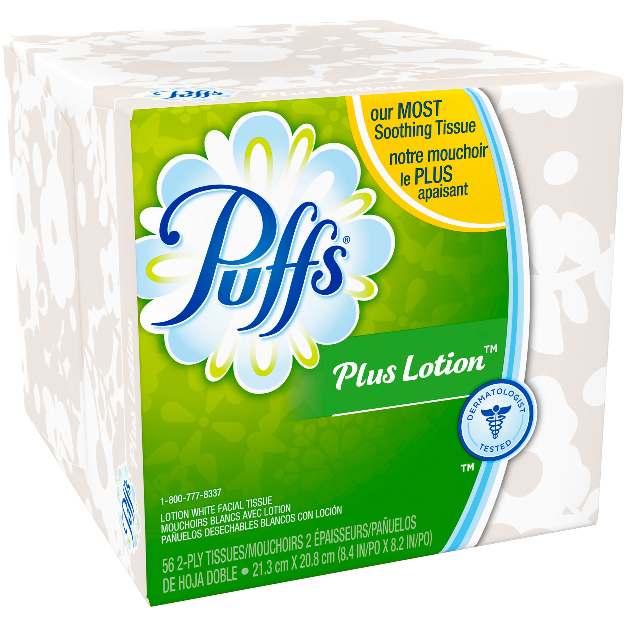 Puffs Facial Tissue Plus Lotion, White, 2-Ply 56 tissues