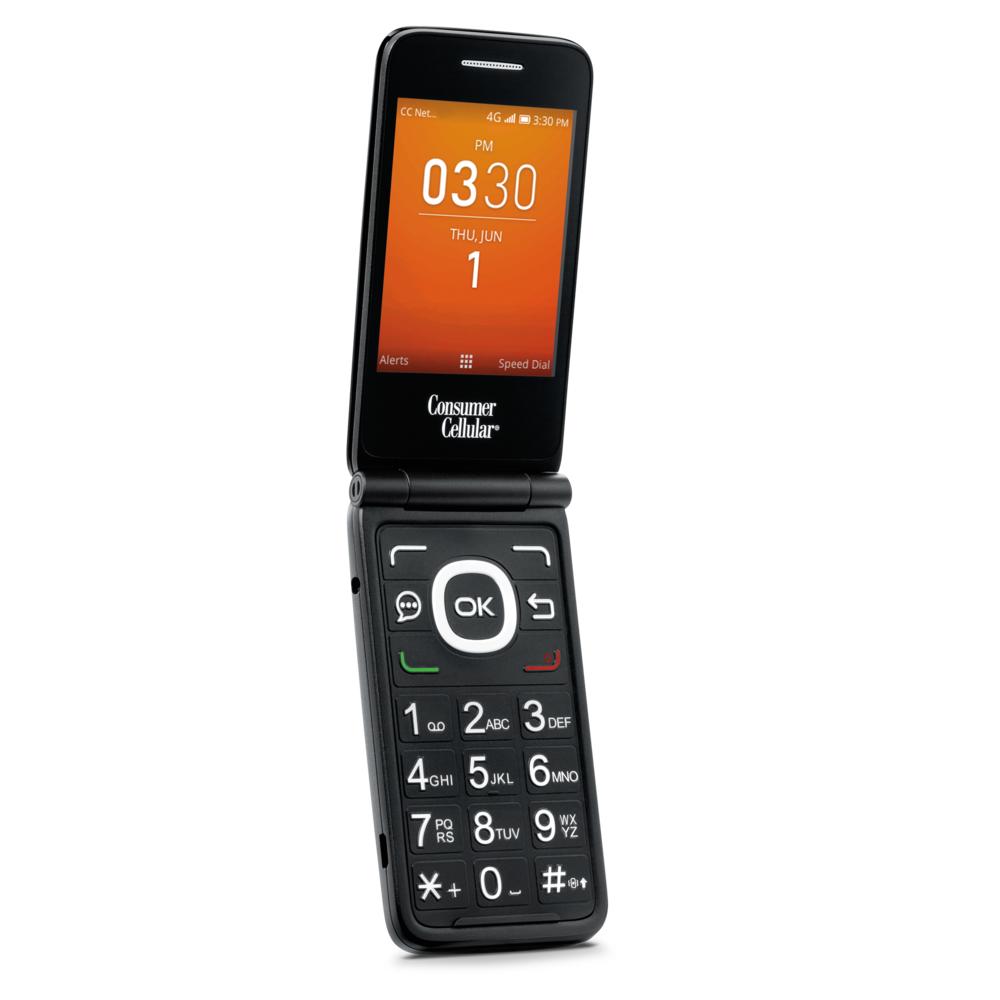 Consumer Cellular Go Flip Cell Phone Black