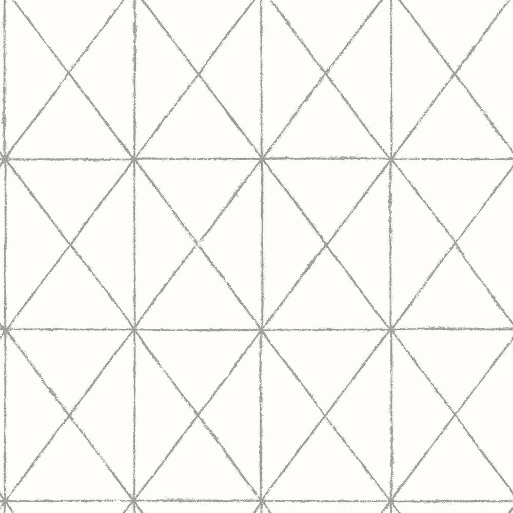 A-Street Prints Intersection White Geometric Wallpaper