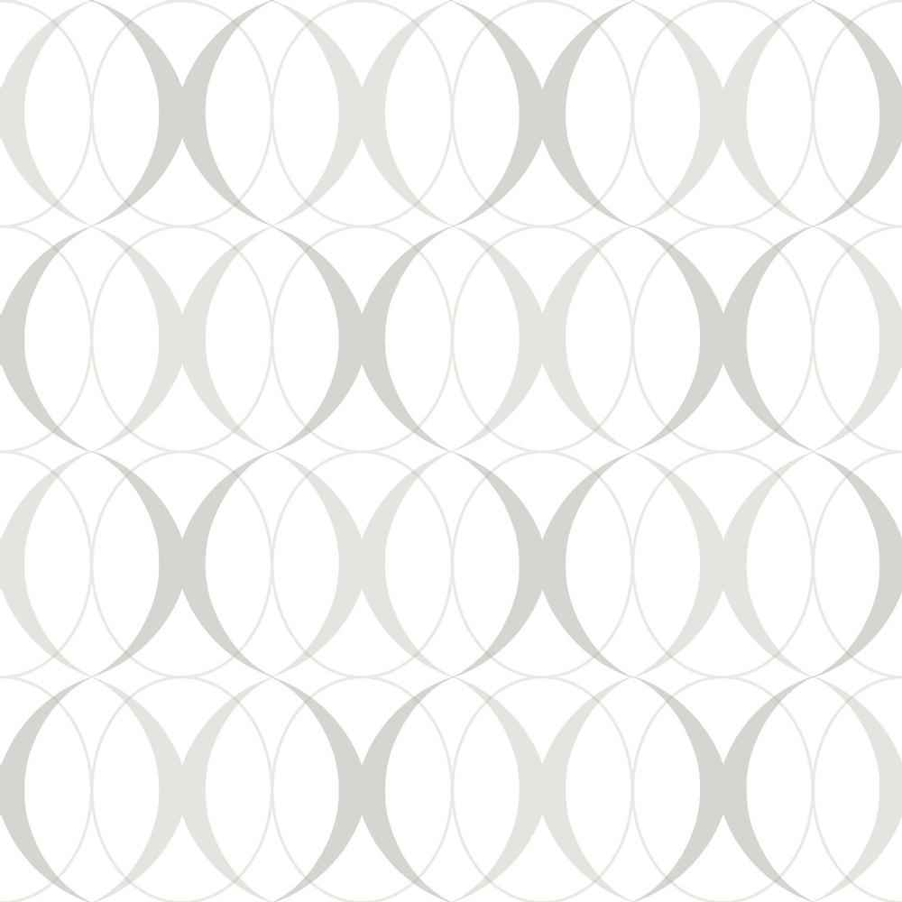 NuWallpaper Circulate Light Silver Peel and Stick Wallpaper