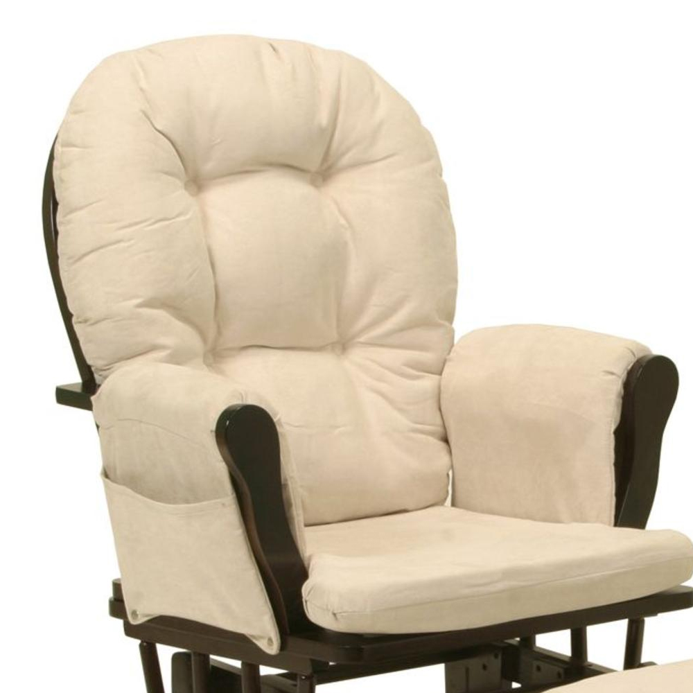 Storkcraft Espresso/Beige Tuscany Uphosltered Glider and Ottoman