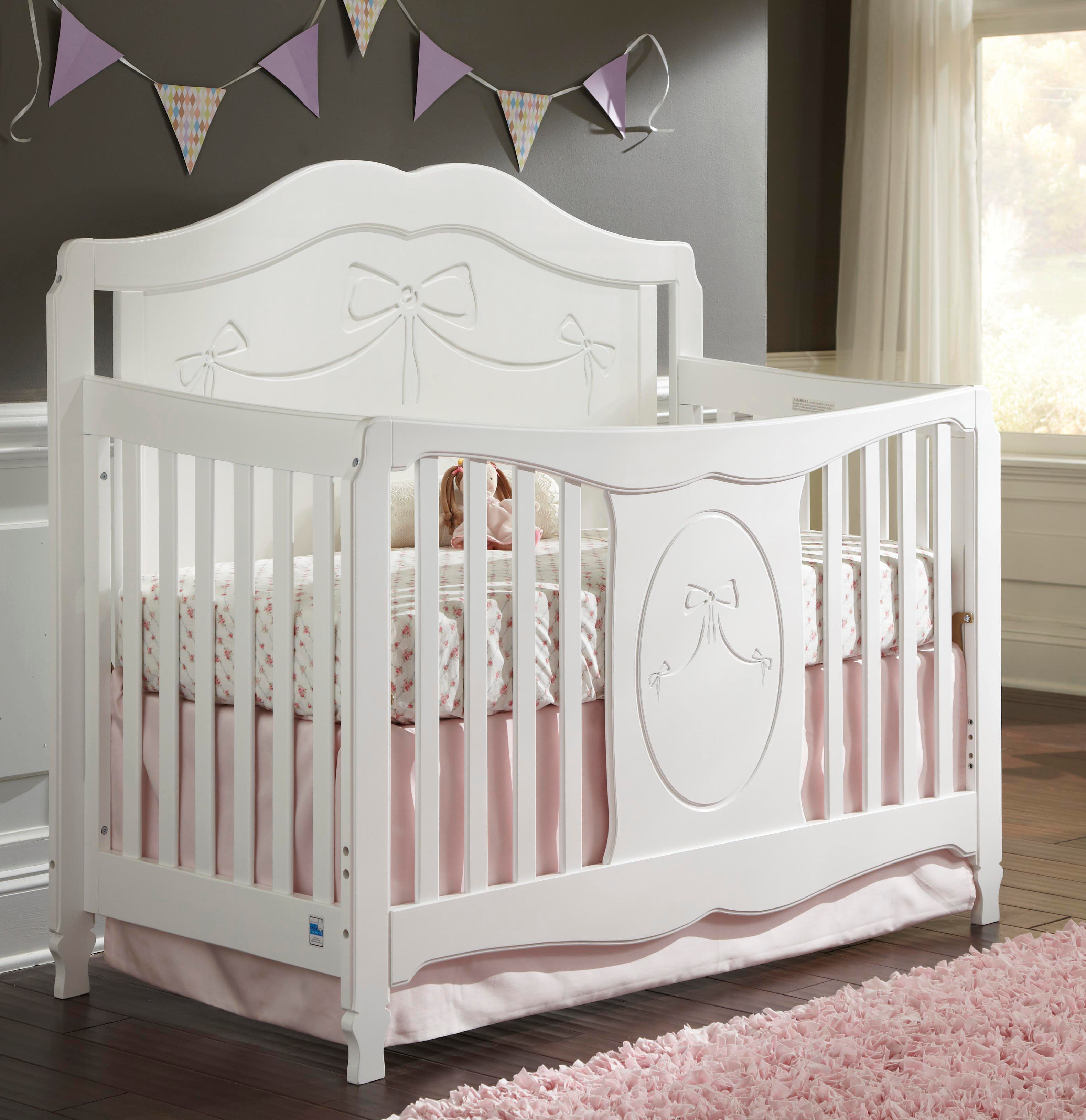 Storkcraft 04587-151 Princess Fixed Side Convertible Crib in White
