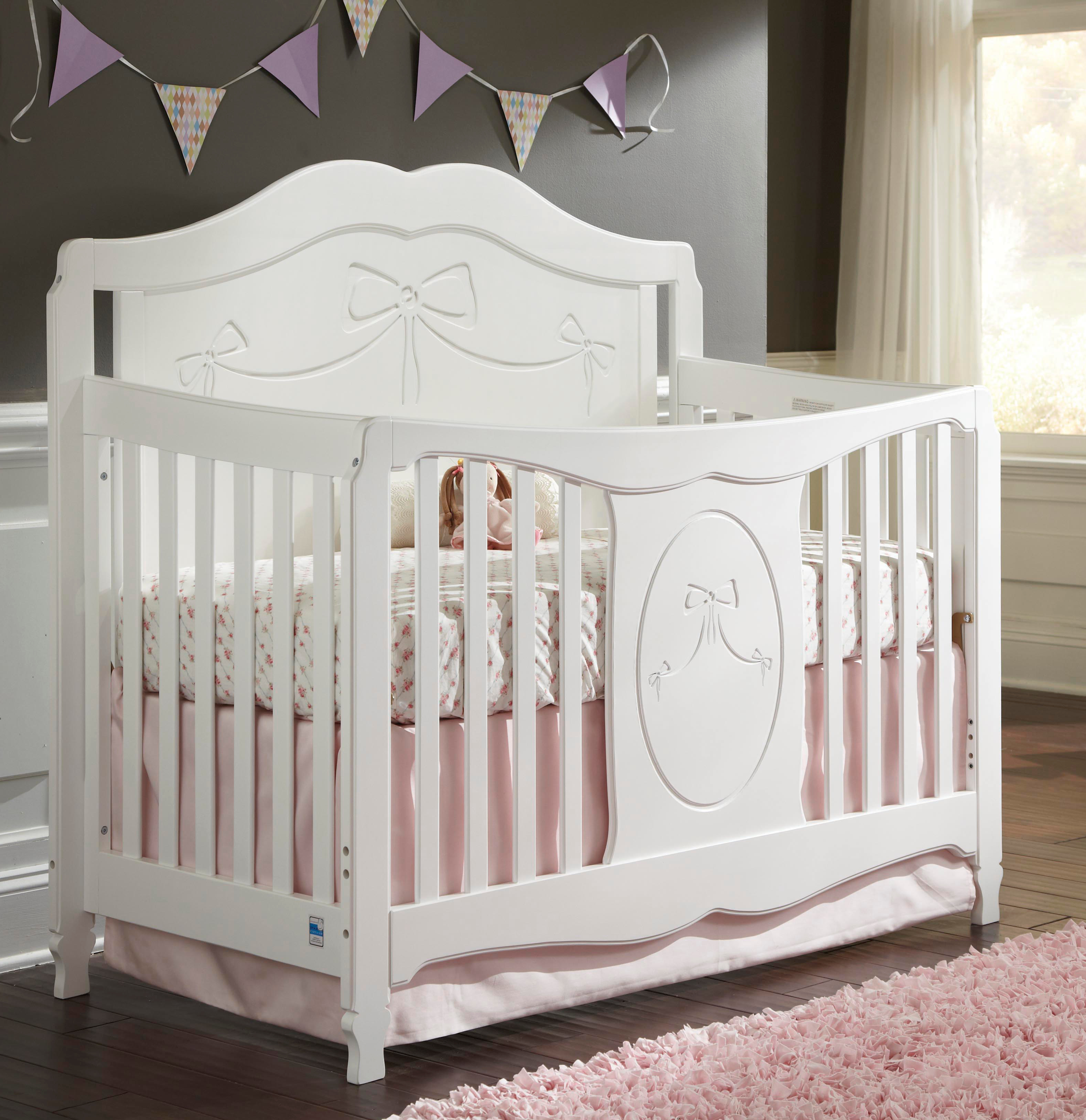 Storkcraft 04587 151 Princess Fixed Side Convertible Crib in White Storkcraft 04587 151 Princess Fixed Side Convertible Crib in White