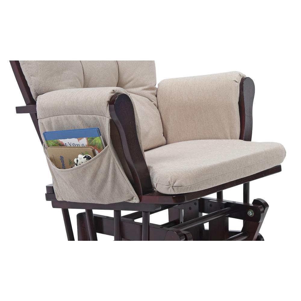 Storkcraft Cherry/Beige Custom Hoop Upholstered Glider and Ottoman