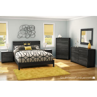 South Shore Tao 2 Drawer Nightstand Gray Oak