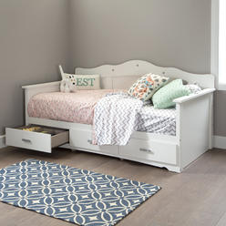 South Shore Tiara Twin Daybed with Storage (39"), Pure White