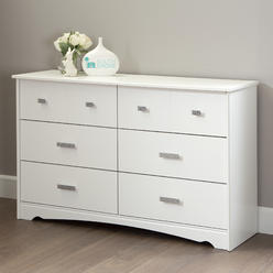 South Shore Tiara 6-Drawer Double Dresser, Pure White
