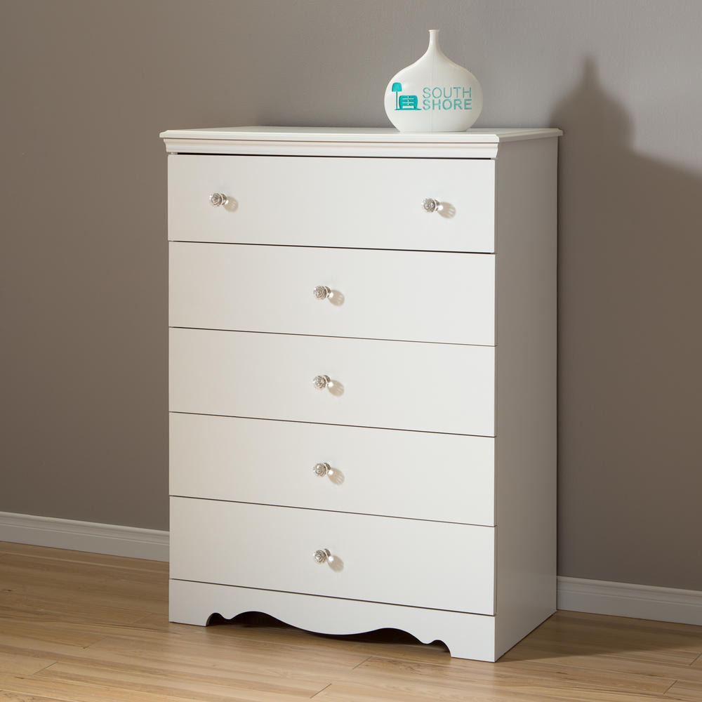 South Shore Crystal 5-Drawer Chest - Pure White