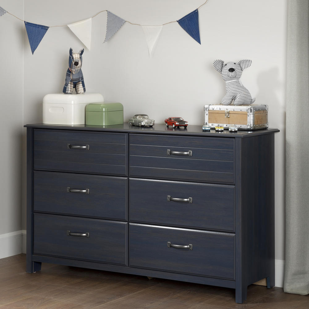 South Shore Ulysses 6-Drawer Double Dresser, Blueberry