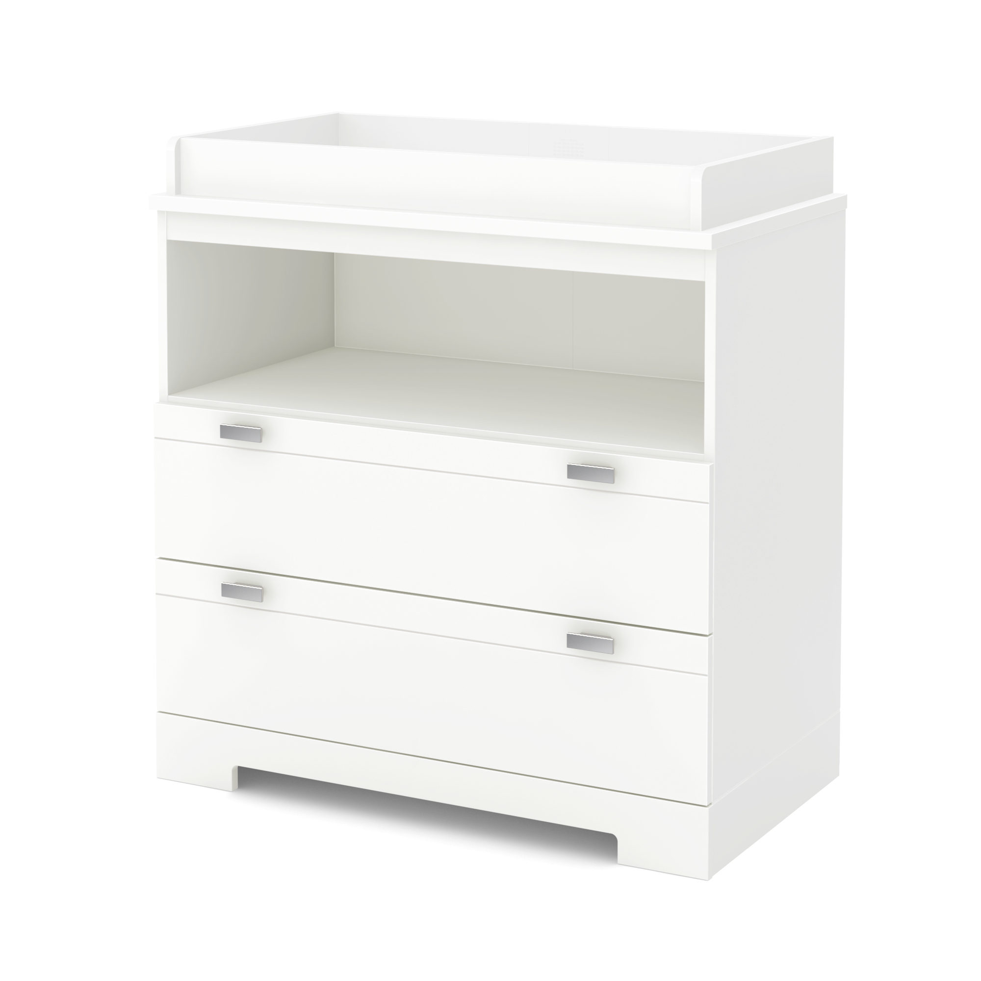 South Shore Reevo Changing Table with Storage- Pure White
