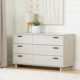 South Shore Fynn 6 Drawer Double Dresser Winter Oak