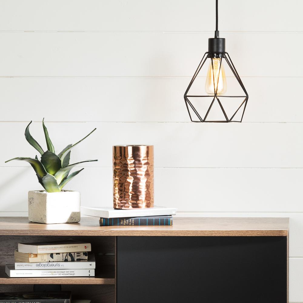 South Shore Plog-it Hanging lamp with geometric shade- Black
