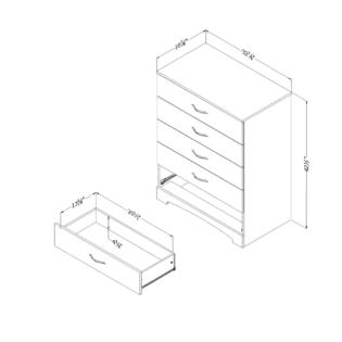 South Shore Step One 5 Drawer Chest 5 Piece Drawer Organizers